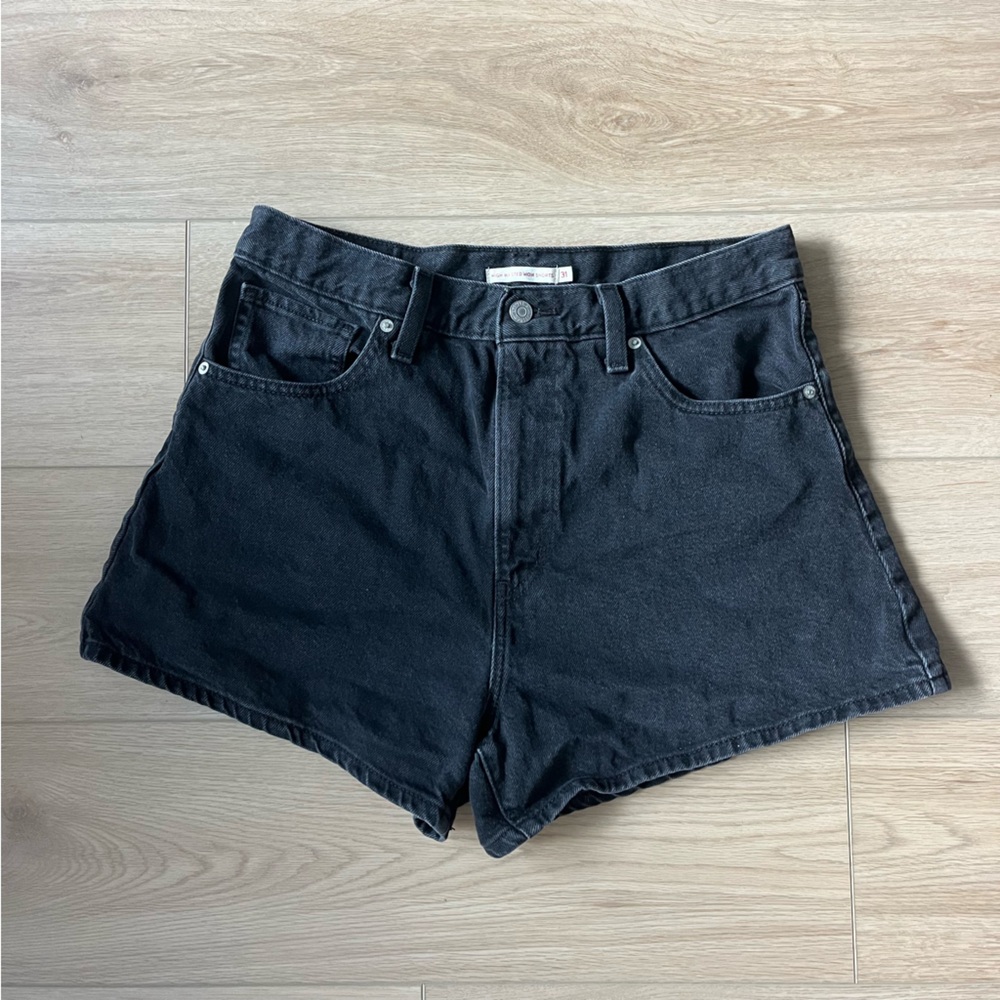 Levi’s High Waisted Mom Black Denim Women's Shorts